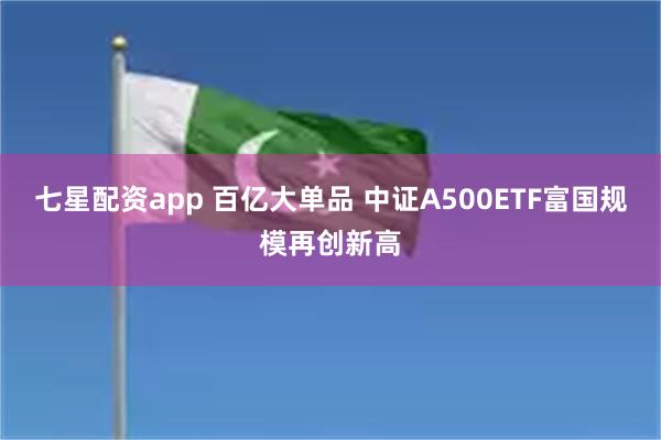 七星配资app 百亿大单品 中证A500ETF富国规模再创新高